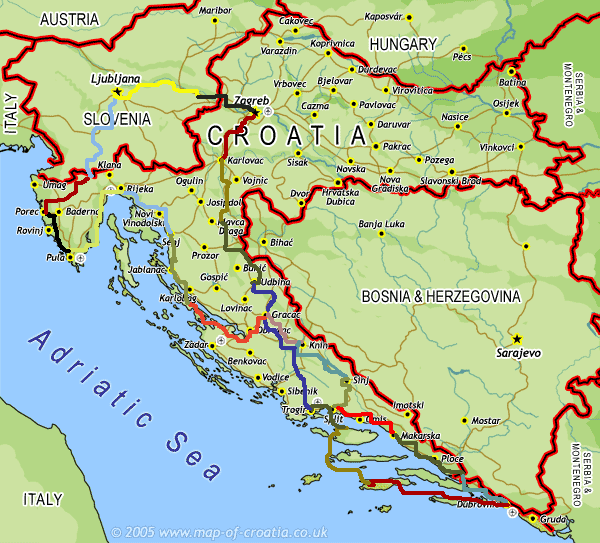 Map of Croatia